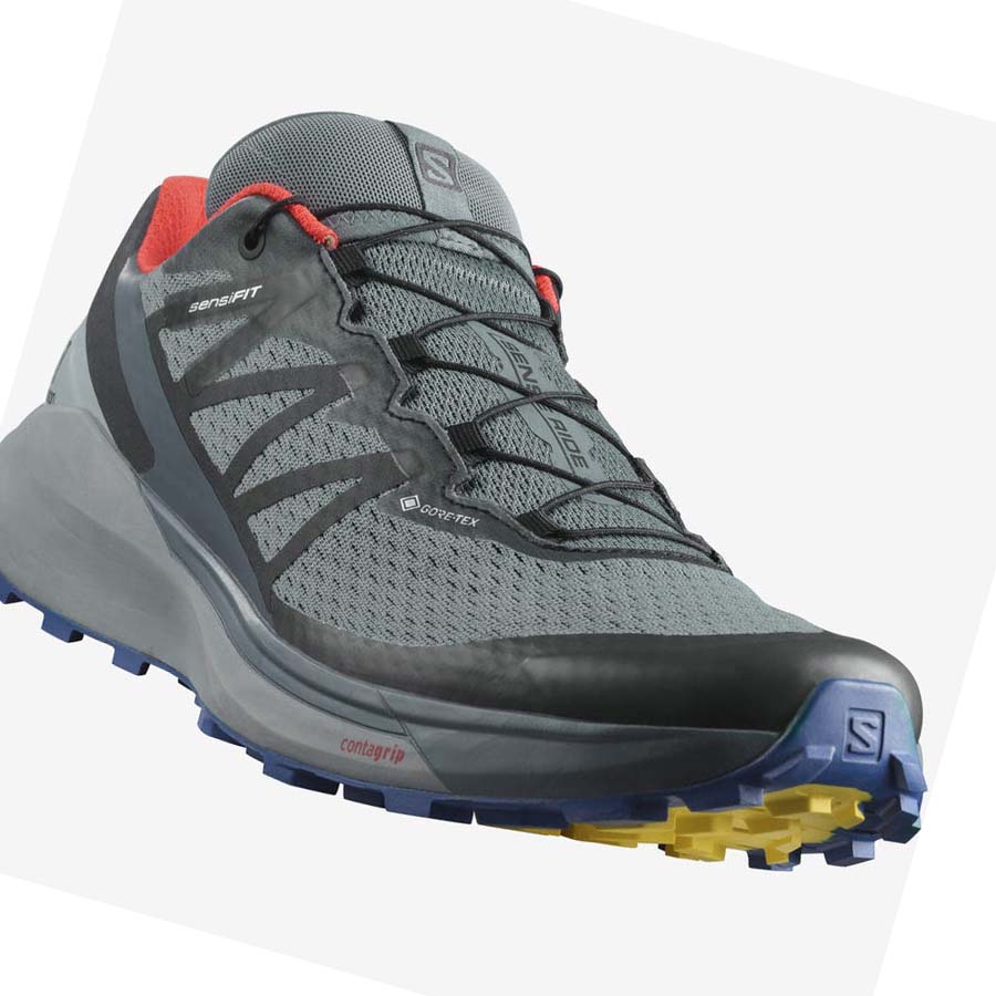 Salomon SENSE RIDE 4 GORE-TEX INVISIBLE FIT Trail Futócipő Férfi Olivazöld | HU 2107BEX